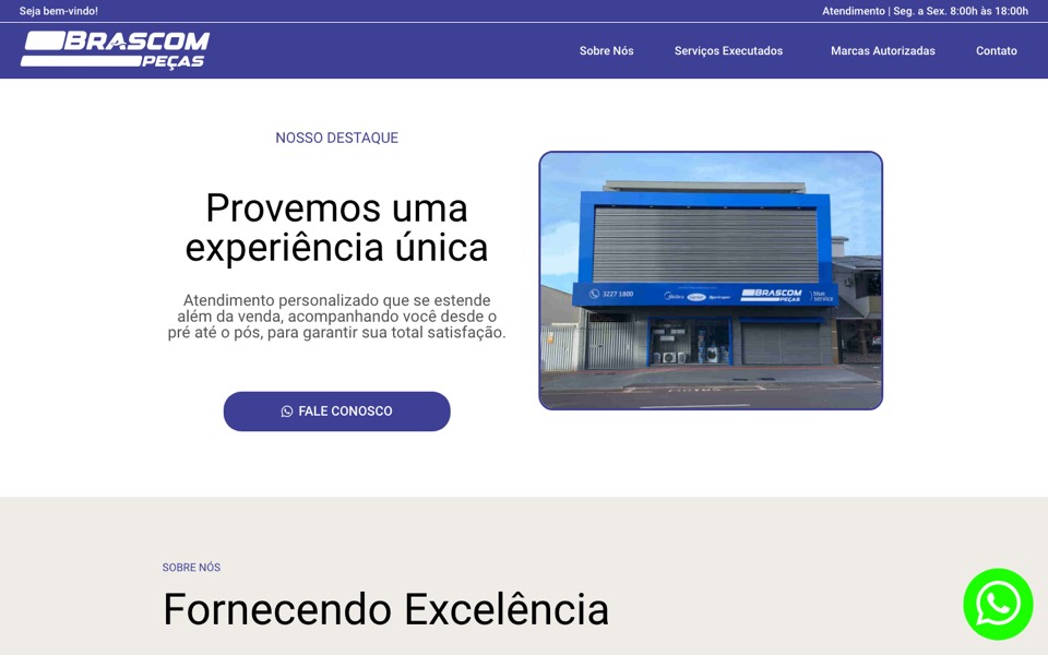 Screenshot do site Brascompeças