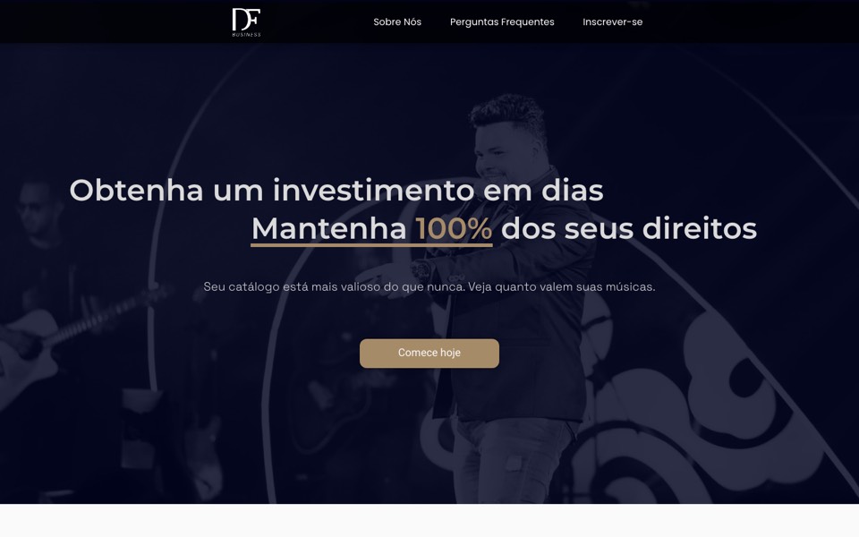 Screenshot do site DF Business