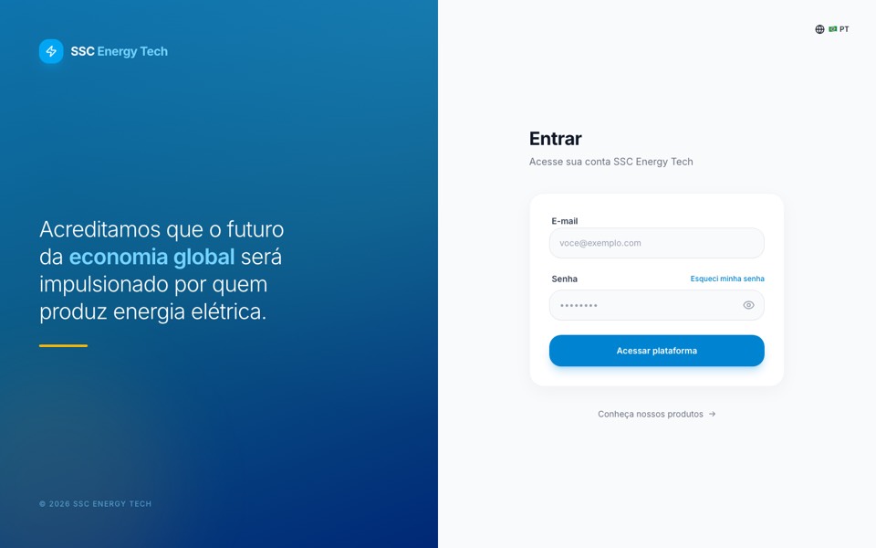 Screenshot do site SSC Energy Tech