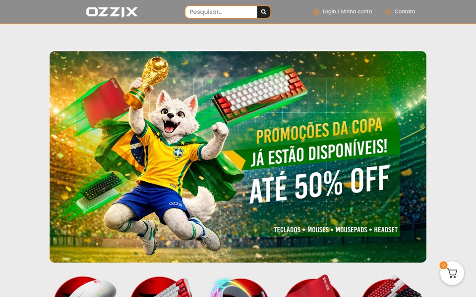 Screenshot do site Ozzix Store